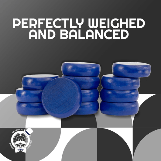 13 Blue Hard‑Maple Crokinole Discs – Tournament Regulation 1¼″ Wooden Pieces | Durable Glide, Balanced Throw - Crokinole Europe