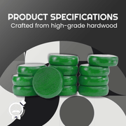 13 Green Hard‑Maple Crokinole Discs – Tournament Regulation 1¼″ Wooden Pieces | Durable Glide, Balanced Throw - Crokinole Europe