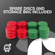 13 Red Hard‑Maple Crokinole Discs – Tournament Regulation 1¼″ Wooden Pieces | Durable Glide, Balanced Throw - Crokinole Europe
