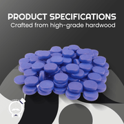 26 Blue/Wooden Crokinole Discs - Premium Hard Maple - Tournament Size 1 - 1/4" - Plus 2 Extra Discs - Bag Included - Crokinole Europe