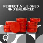 26 Red/White Crokinole Discs - Premium Hard Maple - Tournament Size 1 - 1/4" - Plus 2 Extra Discs - Bag Included - Crokinole Europe