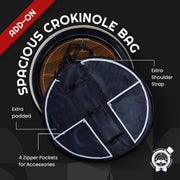 Ensemble Crokinole – Jeu de plateau de tournoi avec disques en érable dur et poudre de glisse | Finition sombre classique | Support mural et sac en option | Jeu de stratégie pour familles et amis