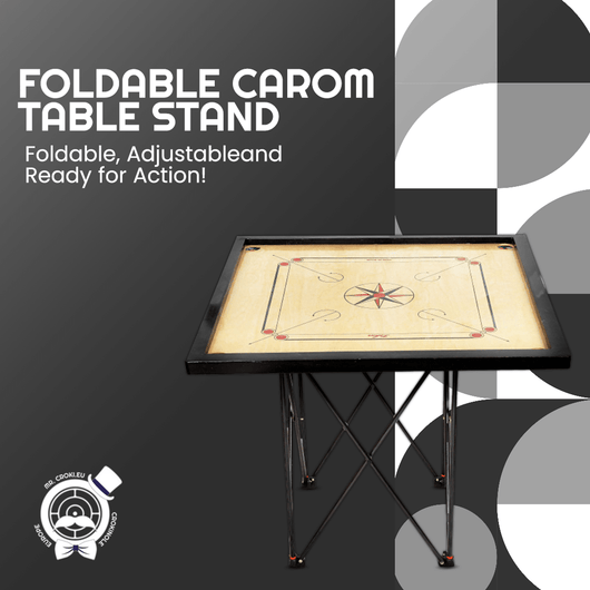 Carrom Table & Crokinole Stand - Foldable and Adjustable for Board Games - Crokinole Europe
