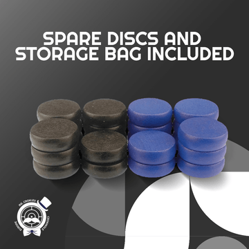 Crokinole Disc Set - 26 Black & Blue Discs - 26 Crokinole Discs – Double Set of Tournament Regulation Wooden Pieces (1¼″) | Hard - Maple Game Pucks for Two Players - Crokinole Europe