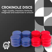 Crokinole Disc Set - 26 Blue & Red Discs - 26 Crokinole Discs – Double Set of Tournament Regulation Wooden Pieces (1¼″) | Hard - Maple Game Pucks for Two Players - Crokinole Europe