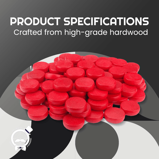 Crokinole Disc Set - 26 Green & Red Discs - 26 Crokinole Discs – Double Set of Tournament Regulation Wooden Pieces (1¼″) | Hard - Maple Game Pucks for Two Players - Crokinole Europe