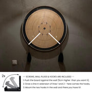 Foldable Crokinole Board Wall Mount Kit – Heavy - Duty Metal Bracket, Space - Saving Vertical Storage, Quick Wall Display - Crokinole Europe