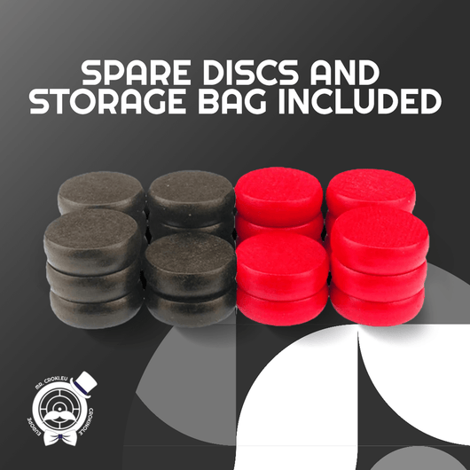 13 Black Hard‑Maple Crokinole Discs – Tournament Regulation 1¼″ Wooden Pieces | Durable Glide, Balanced Throw - Crokinole Europe