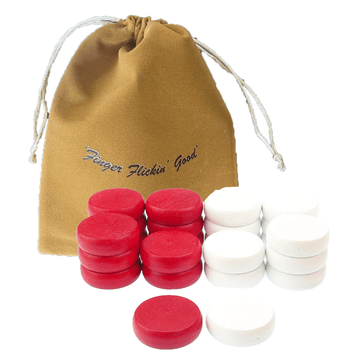 13 White Crokinole Discs - Premium Hard Maple - Tournament Size 1 - 1/4" - Plus 1 Extra Disc - Bag Included - Crokinole Europe