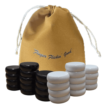 13 White Crokinole Discs - Premium Hard Maple - Tournament Size 1 - 1/4" - Plus 1 Extra Disc - Bag Included - Crokinole Europe