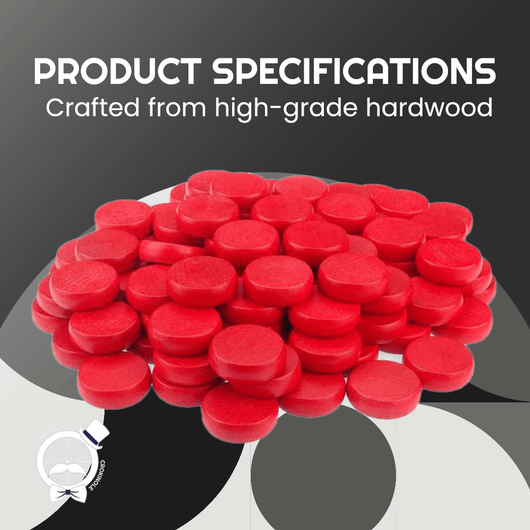 26 Red/White Crokinole Discs - Premium Hard Maple - Tournament Size 1 - 1/4" - Plus 2 Extra Discs - Bag Included - Crokinole Europe