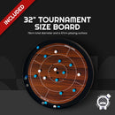 Complete Crokinole Game Set - Tournament Board, 26 Discs, Carrom Powder + Wall Mount & Bag - Strategic Board Game for Friends and Family - Crokinole Europe