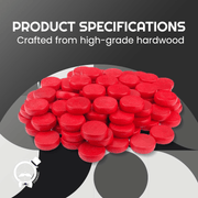 Crokinole Disc Set - 26 Black & Red Discs - 26 Crokinole Discs – Double Set of Tournament Regulation Wooden Pieces (1¼″) | Hard - Maple Game Pucks for Two Players - Crokinole Europe