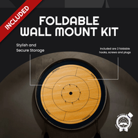 Crokinole Set - Board, Discs, Gliss Powder + Wallmount & Bag - Board Game for Friends and Family - Wood - Crokinole Europe