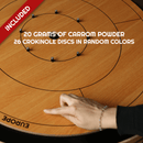 Crokinole Set - Board, Discs, Gliss Powder + Wallmount & Bag - Board Game for Friends and Family - Wood - Crokinole Europe