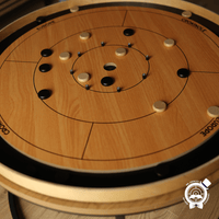 Crokinole Set - Board, Discs, Gliss Powder + Wallmount & Bag - Board Game for Friends and Family - Wood - Crokinole Europe