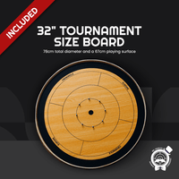 Crokinole Set - Board, Discs, Gliss Powder + Wallmount & Bag - Board Game for Friends and Family - Wood - Crokinole Europe