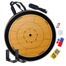 Crokinole Set - Board, Discs, Gliss Powder + Wallmount & Bag - Board Game for Friends and Family - Wood - Crokinole Europe