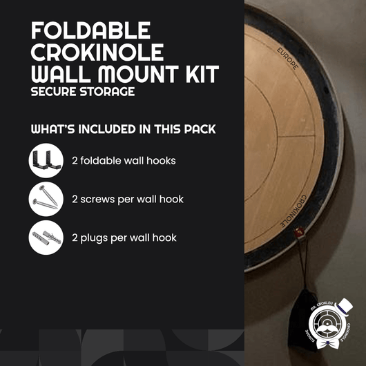Foldable Crokinole Wall Mount Kit: Secure Storage - Crokinole Europe