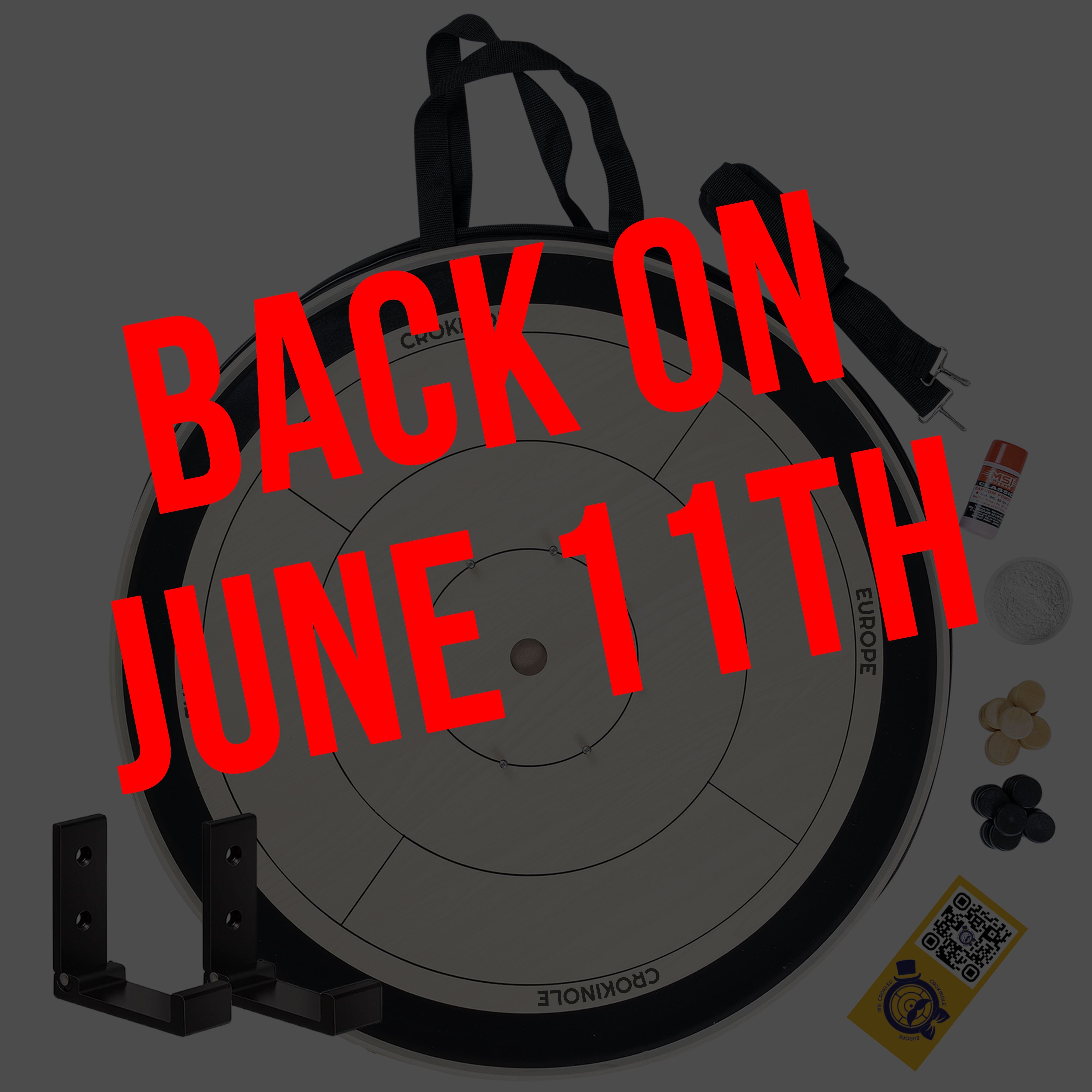 PRE SALE > 11 JUNE > Crokinole Board Game - Brown Tournament Board, 26 Discs, Carrom Powder, Carrying Bag - Official Dimensions - Strategic Game for Young and Old - Buy Crokinole