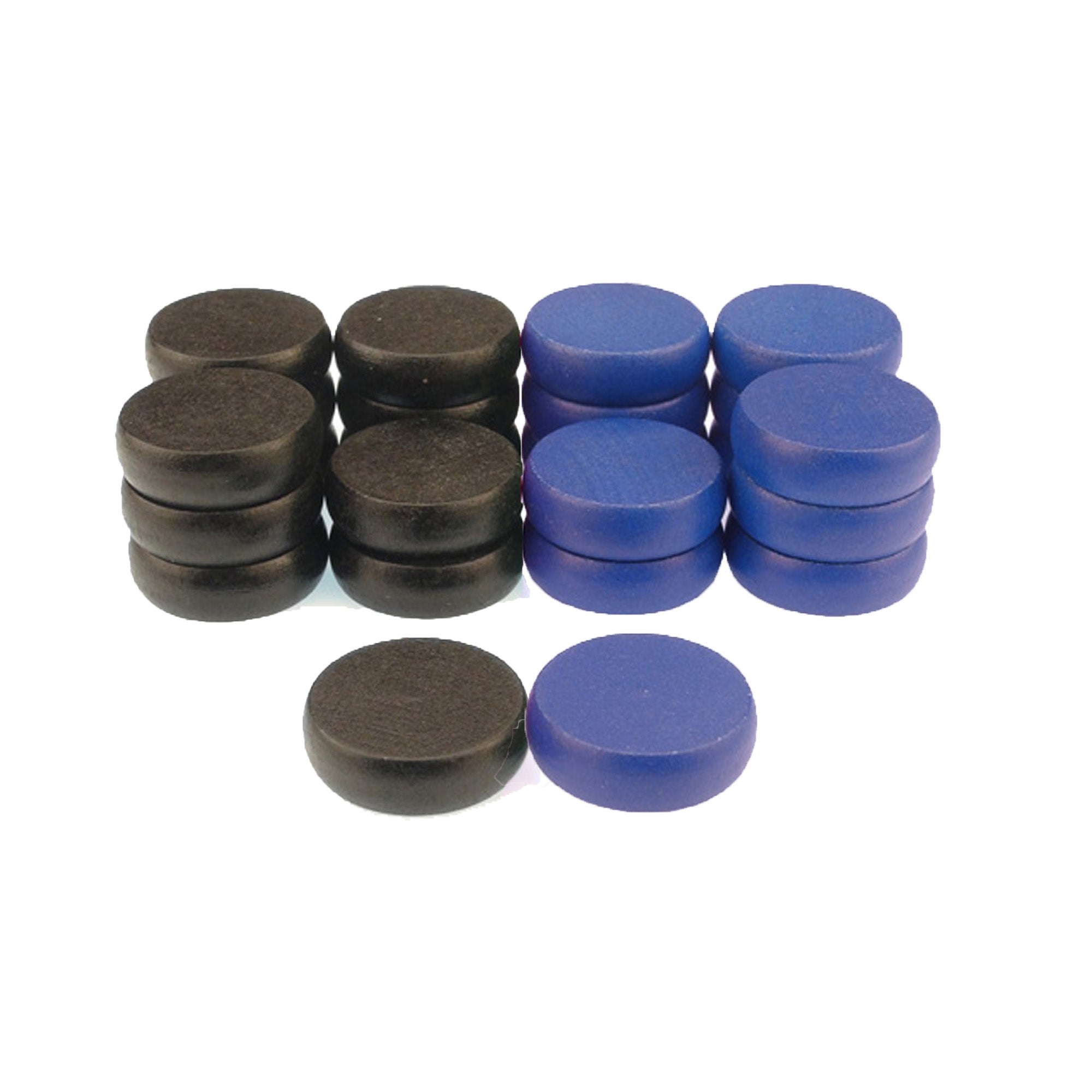 Crokinole Tournament Discs - 13 Black and 13 Blue - Size 1-1/4" - 24 Needed + 2 Spare Discs - Bag Included - Carrom Alternative