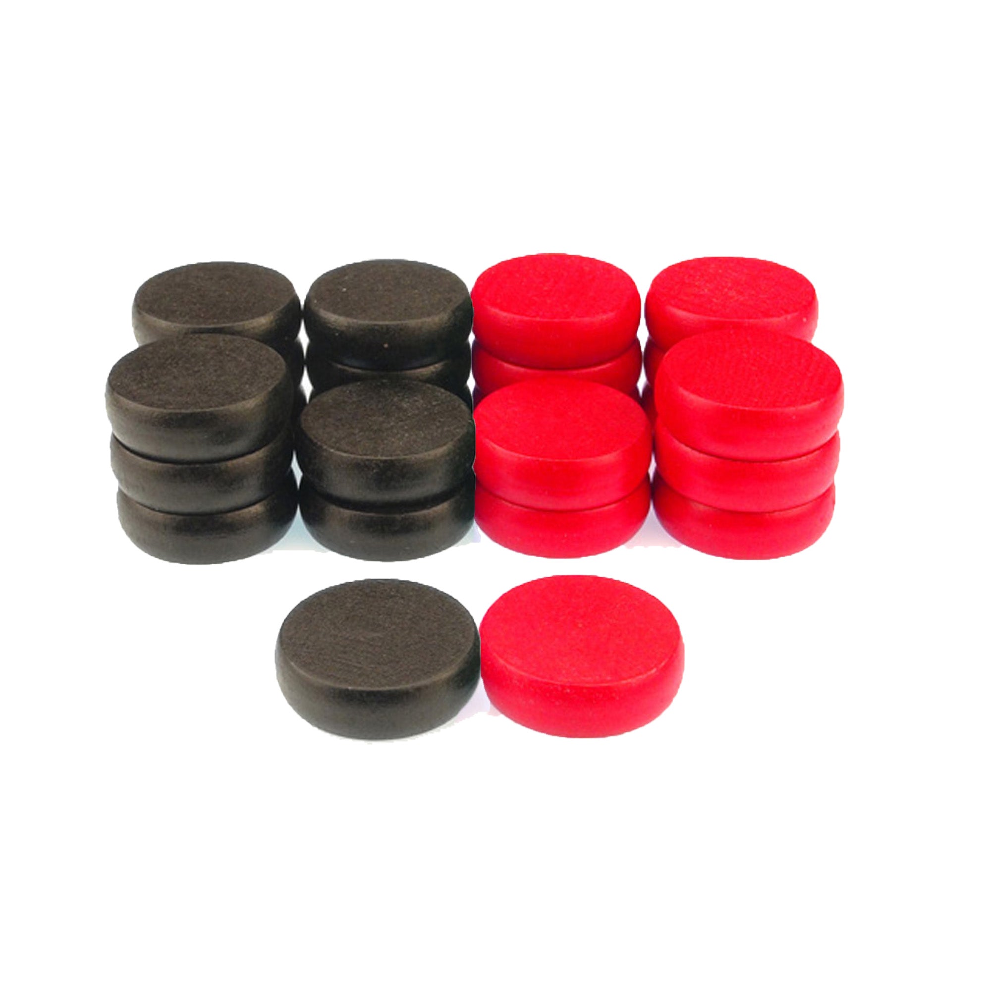 Crokinole Tournament Discs - 13 Black and 13 Red - Size 1-1/4" - 24 Needed + 2 Spare Discs - Bag Included - Carrom Alternative