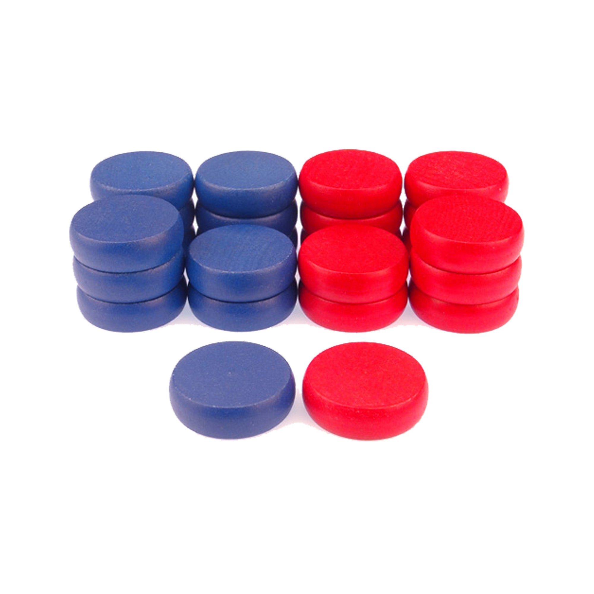 Crokinole Tournament Discs - 13 Blue and 13 Red - Size 1-1/4" - 24 Needed + 2 Spare Discs - Bag Included - Carrom Alternative